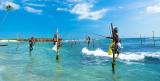 Stilt fishermen in Weligama, Sri Lanka